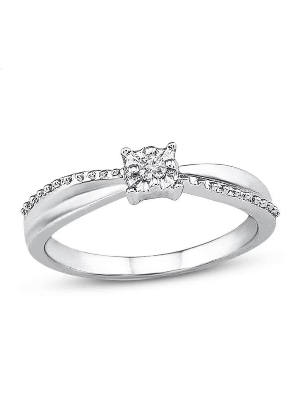 ⭐️ Kay Jewelers Diamond Accent Sculpted Promise Ring Stirling Silver Size 6